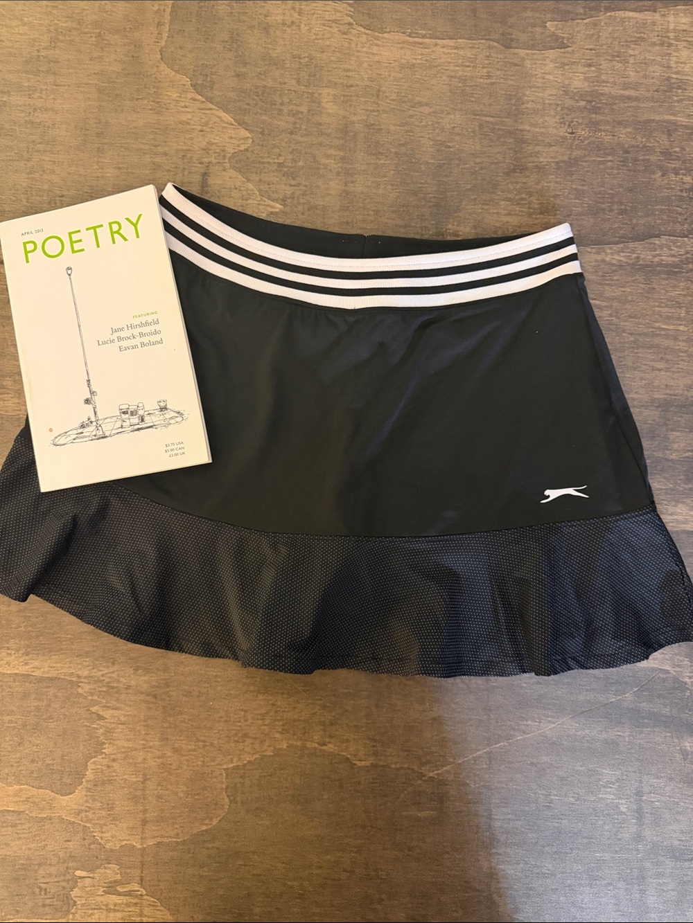 Slazenger Black Skater Skirt with White Striped Waistband